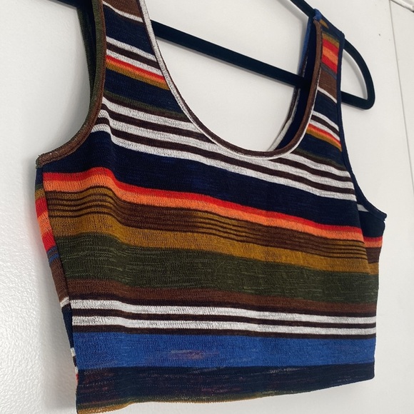 Wild honey multicolor crop stripe tank top size medium - Picture 2 of 11
